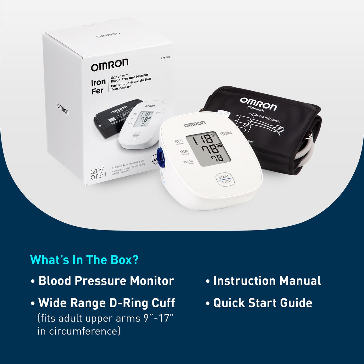 Blood Pressure Monitor & Upper Arm Blood Pressure Cuff Q183