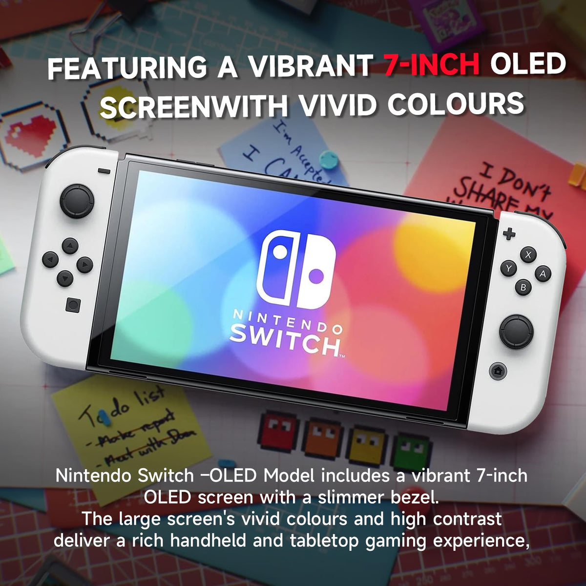 Nintendo Switch OLED Model with White Joy-Con and 32GB Micro SD Card H3405