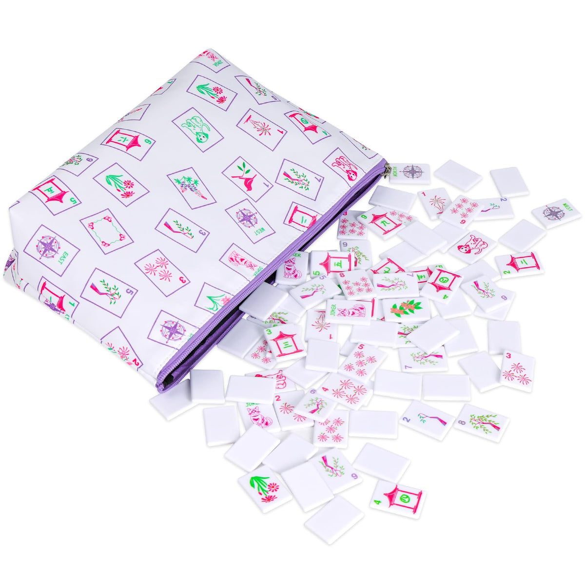 Large Mahjong Set with 160 Tiles, 4 Racks & Carrying Bag R877