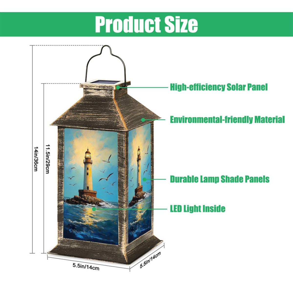 Waterproof Solar Powered Hanging Lantern U26959