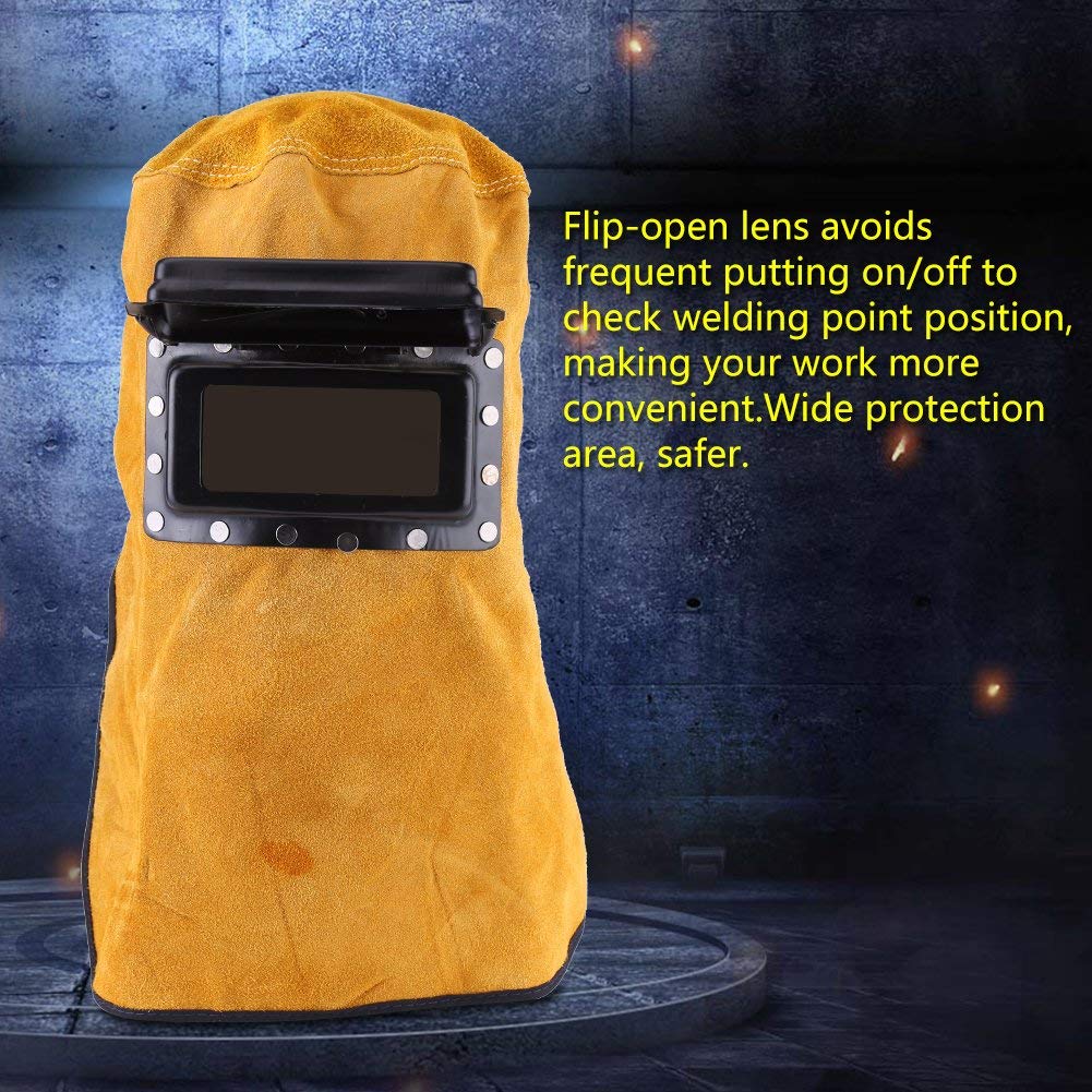Leather Welding Hood with Flip-Up Lens W481927