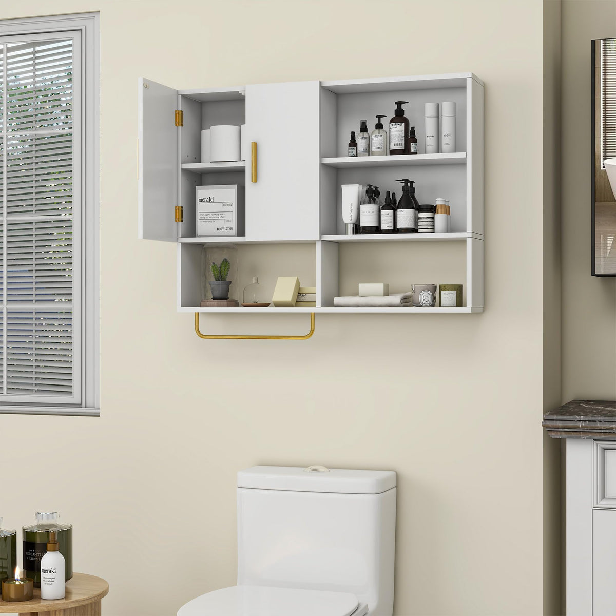 Wood Wall Mounted Bathroom Cabinet Y580947