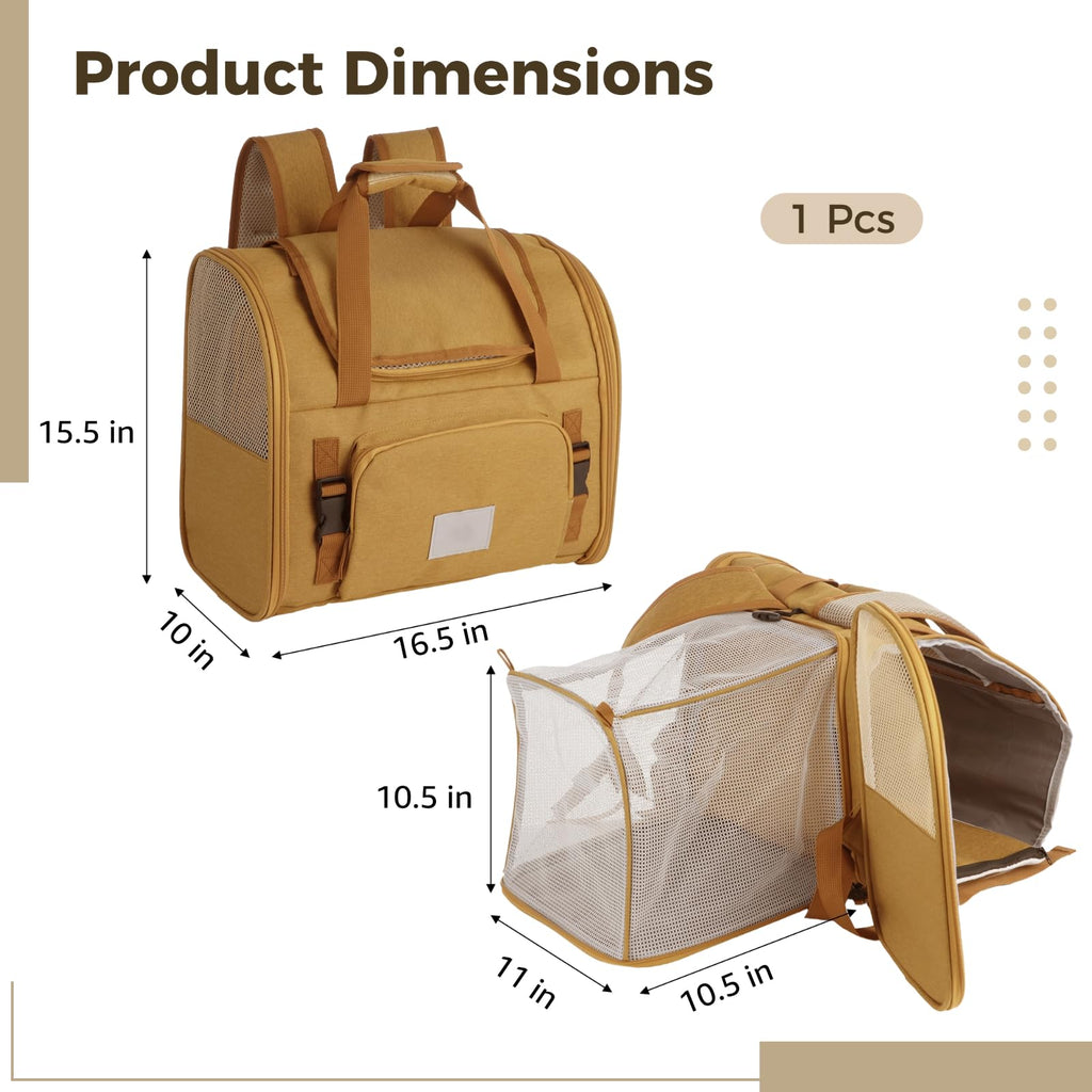 Expandable Pet Backpack Carrier with Ventilated Mesh Top C81836