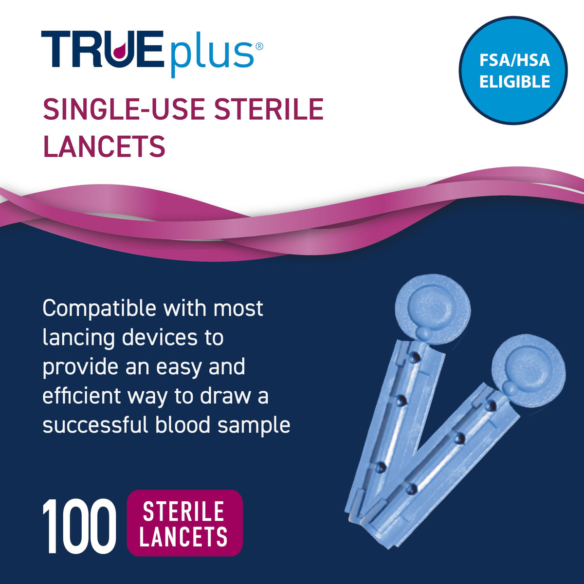Glucose Test Strips 100 Count, 30G Lancets 100 Count O2404