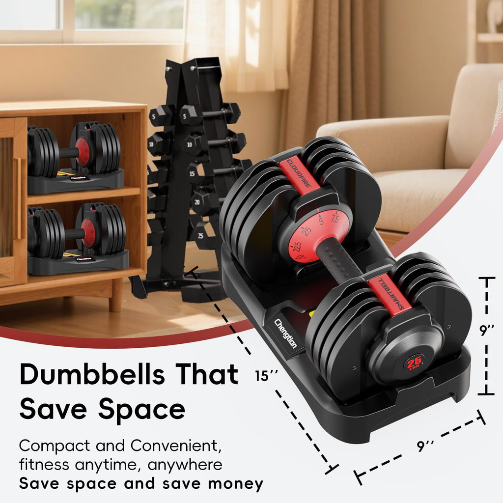 Adjustable Dumbbell Set of 2 with Anti-Slip Handle W526