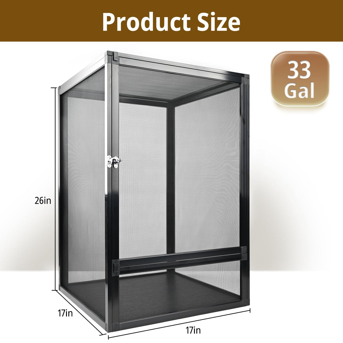33 Gallon Open-Air Mesh Reptile Terrarium Cage F96564
