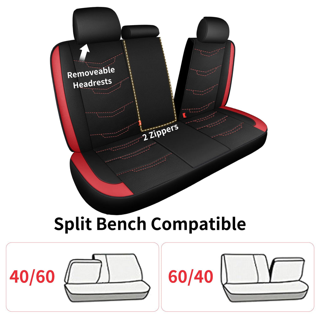 Car Seat Cover Black Red H4998