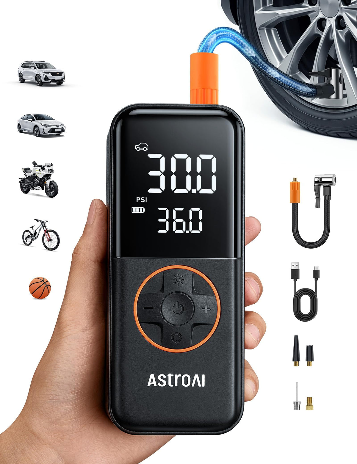 Cordless Portable Air Compressor 150PSI Tire Inflator D2372