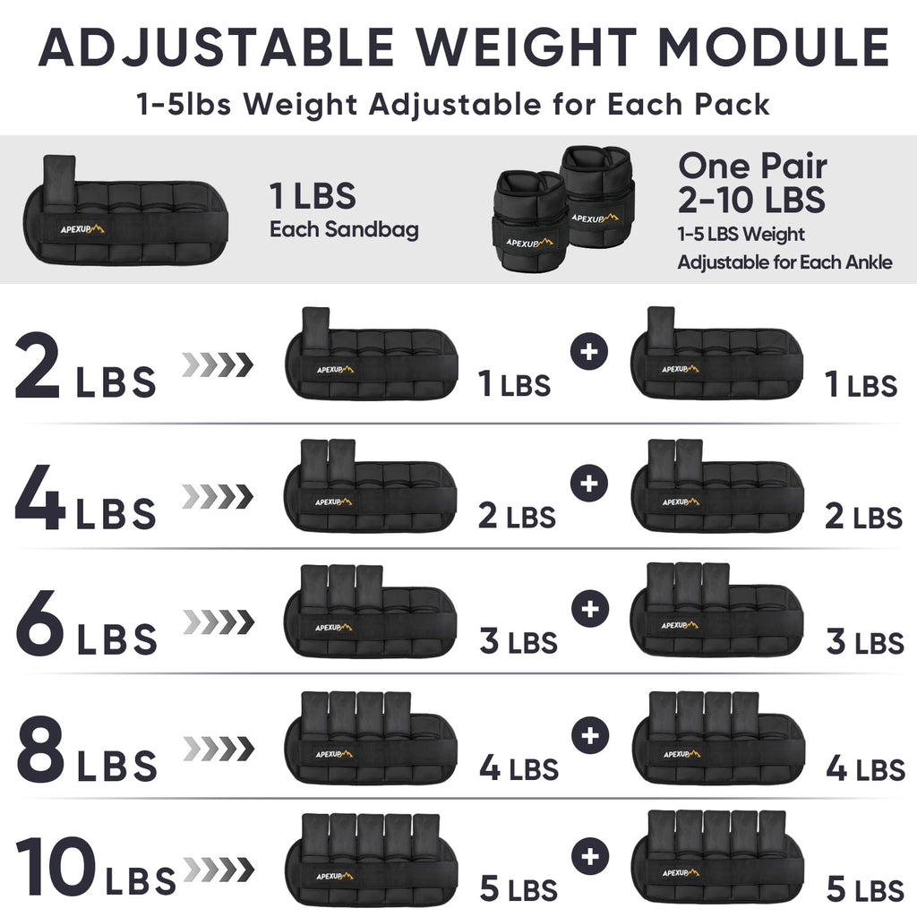 10lbs/pair Adjustable Ankle Weights with Lifting Straps I87162