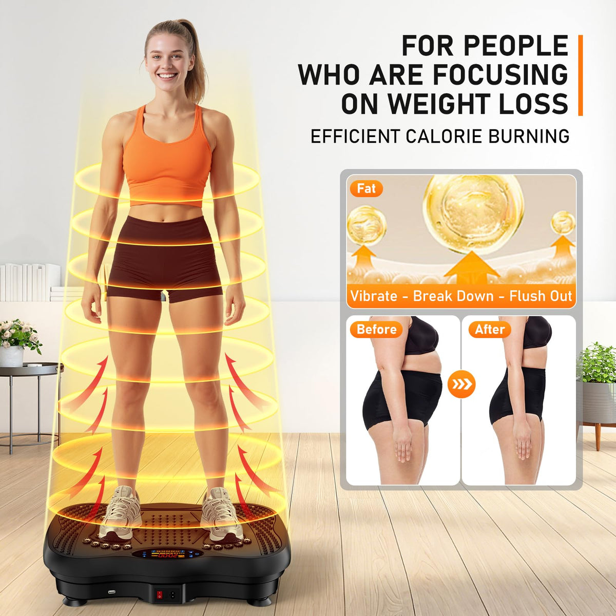 Vibration Plate Exercise Machine 130 Levels 450 Lbs Capacity C2223