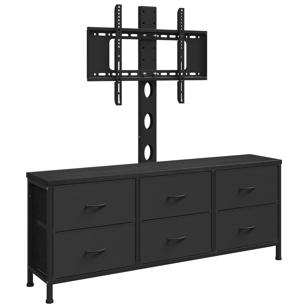 Black 6 Drawer TV Stand with Mount L5091