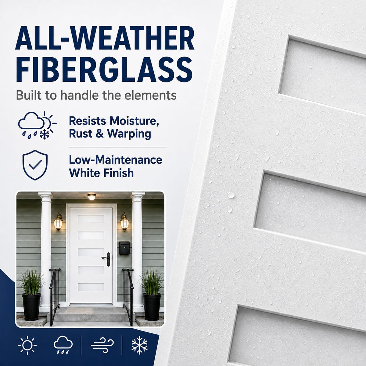 36"x80" Fiberglass Entry Door K456