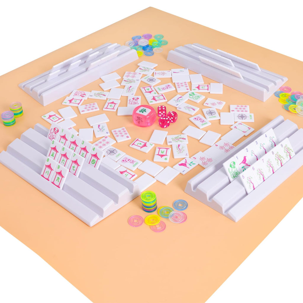 Large Mahjong Set with 160 Tiles, 4 Racks & Carrying Bag R877
