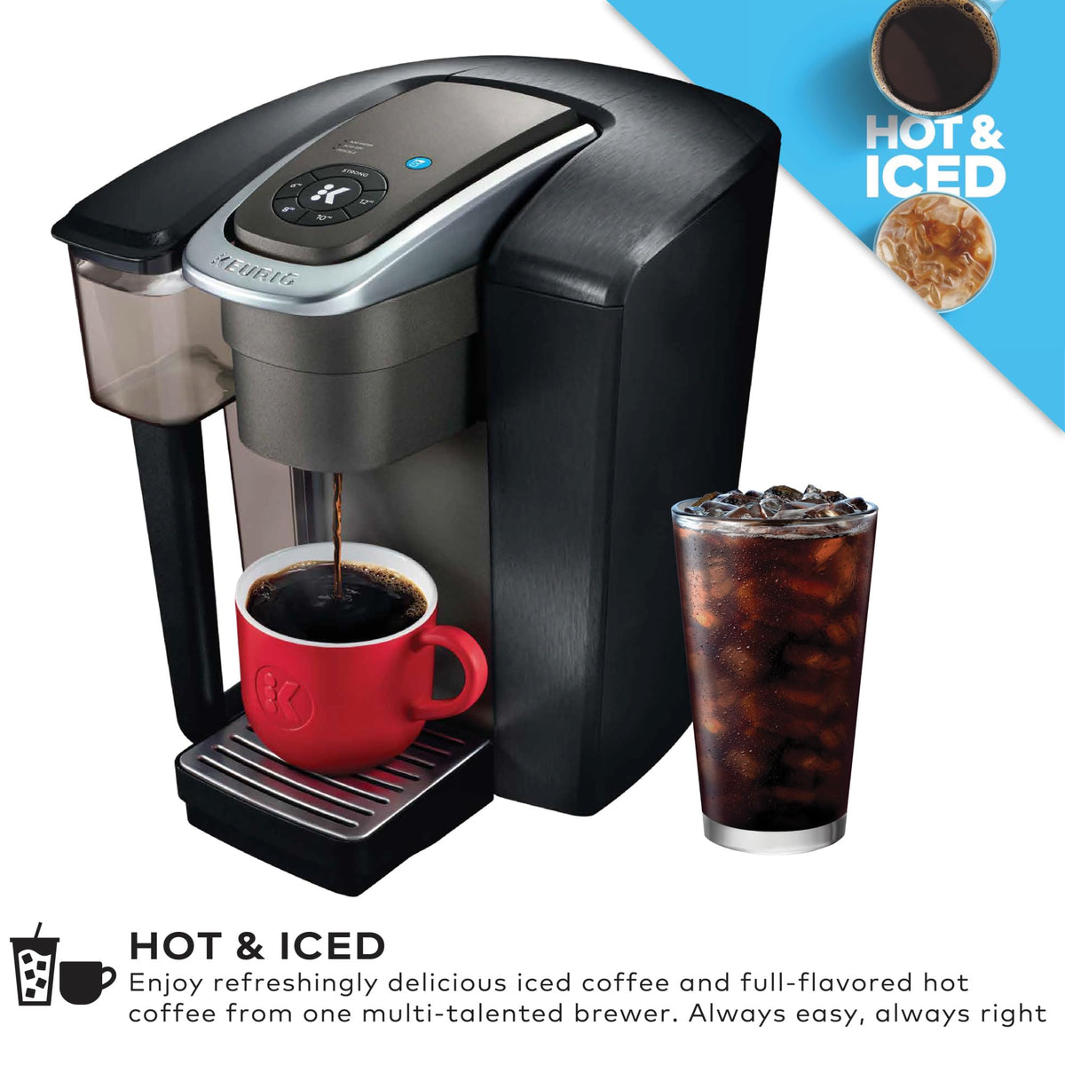 Single Serve Coffee Maker, 96 oz Water Reservoir, Black F362