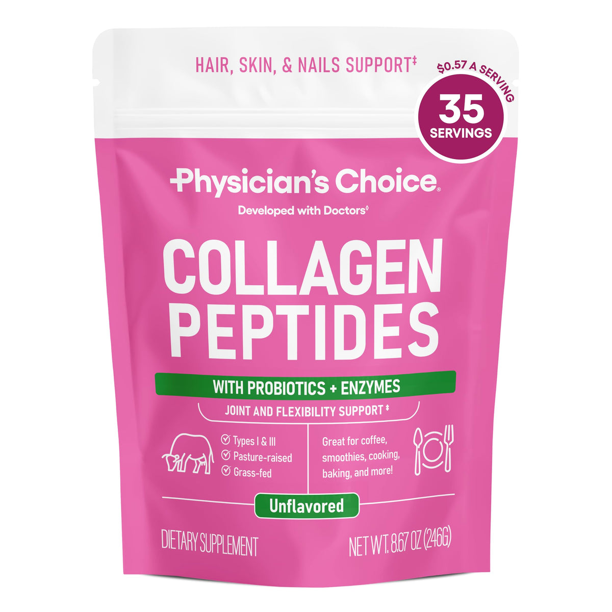 Collagen Peptides Protein Powder Grass Fed 35 Servings C417639
