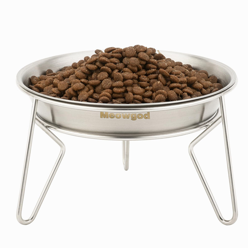 6.7" Elevated Stainless Steel Cat Bowls with Anti-Slip Stand P966208