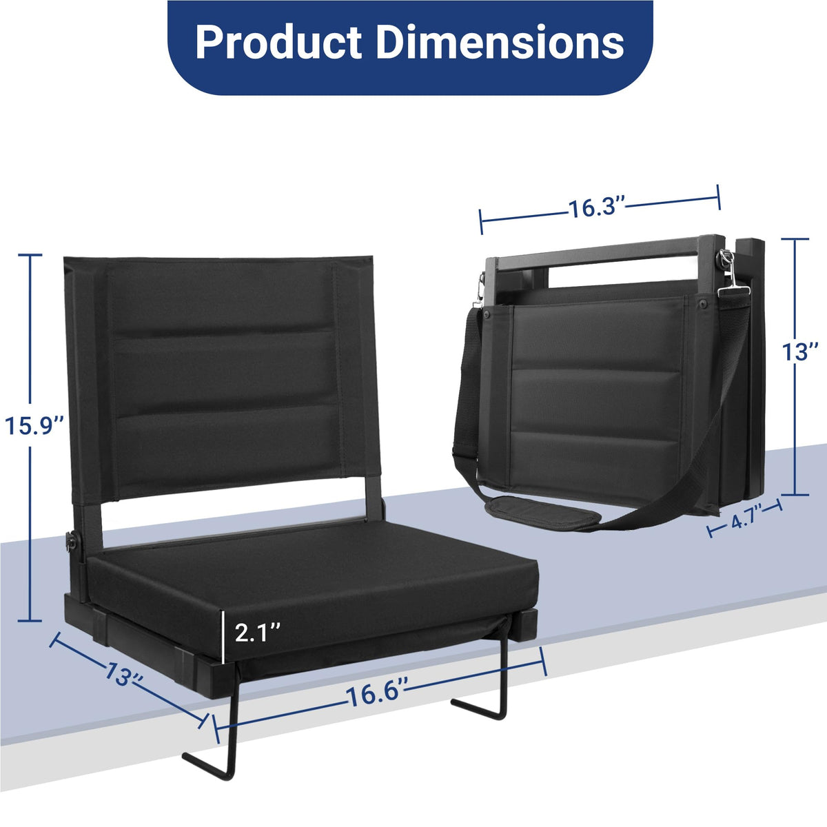 Bleachers Stadium Seat with Back Support and Cushion E3507