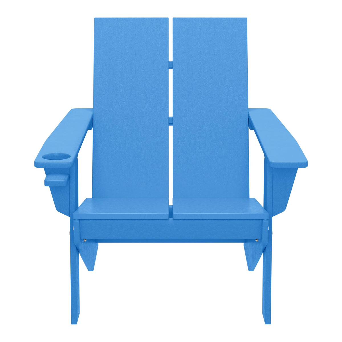 Pacific Blue HDPE Adirondack Chair with Cup Holder D2045