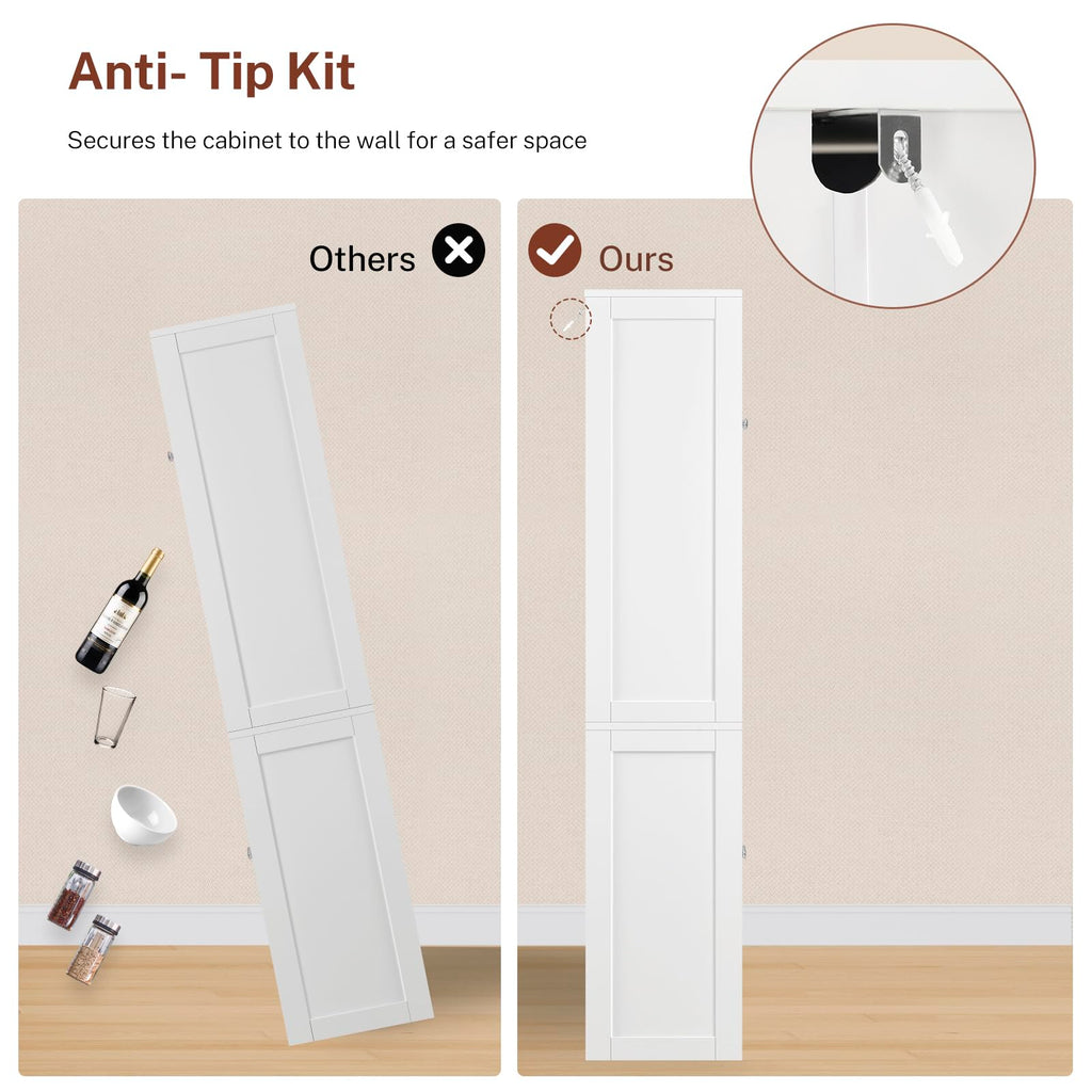 63.4"H Kitchen Pantry Cabinet with 4 Door Shelves C255530