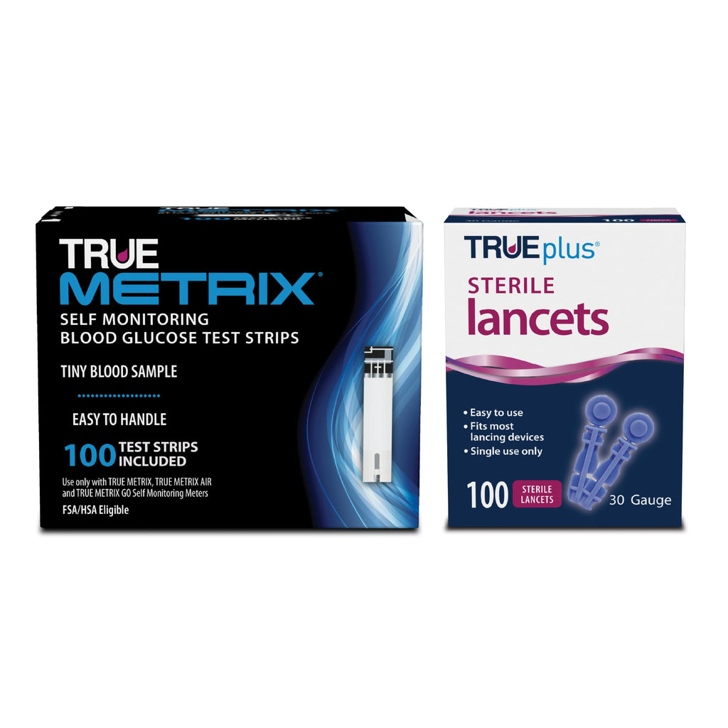 Glucose Test Strips 100 Count, 30G Lancets 100 Count O2404
