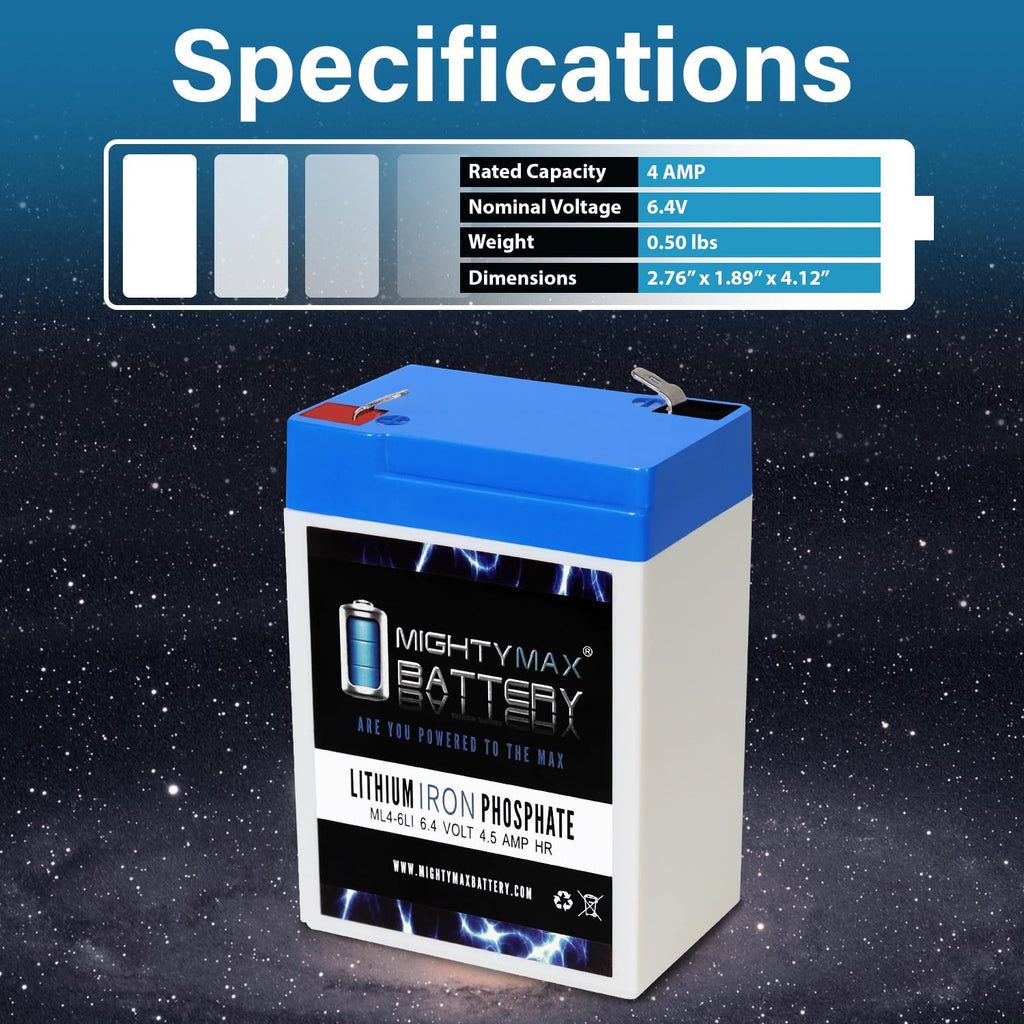 6V 4.5AH Lithium Replacement Battery G864