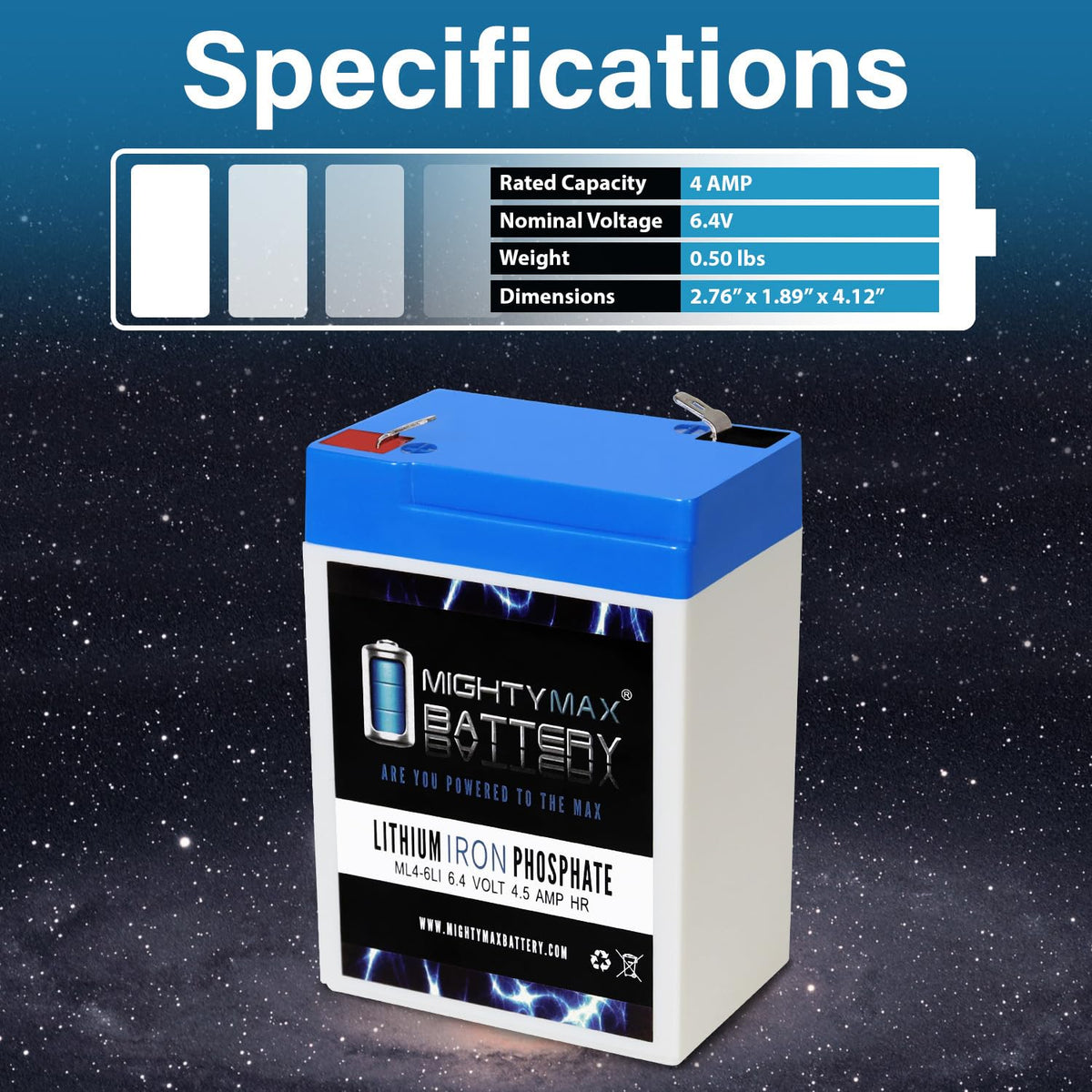 6V 4.5AH Lithium Replacement Battery G864