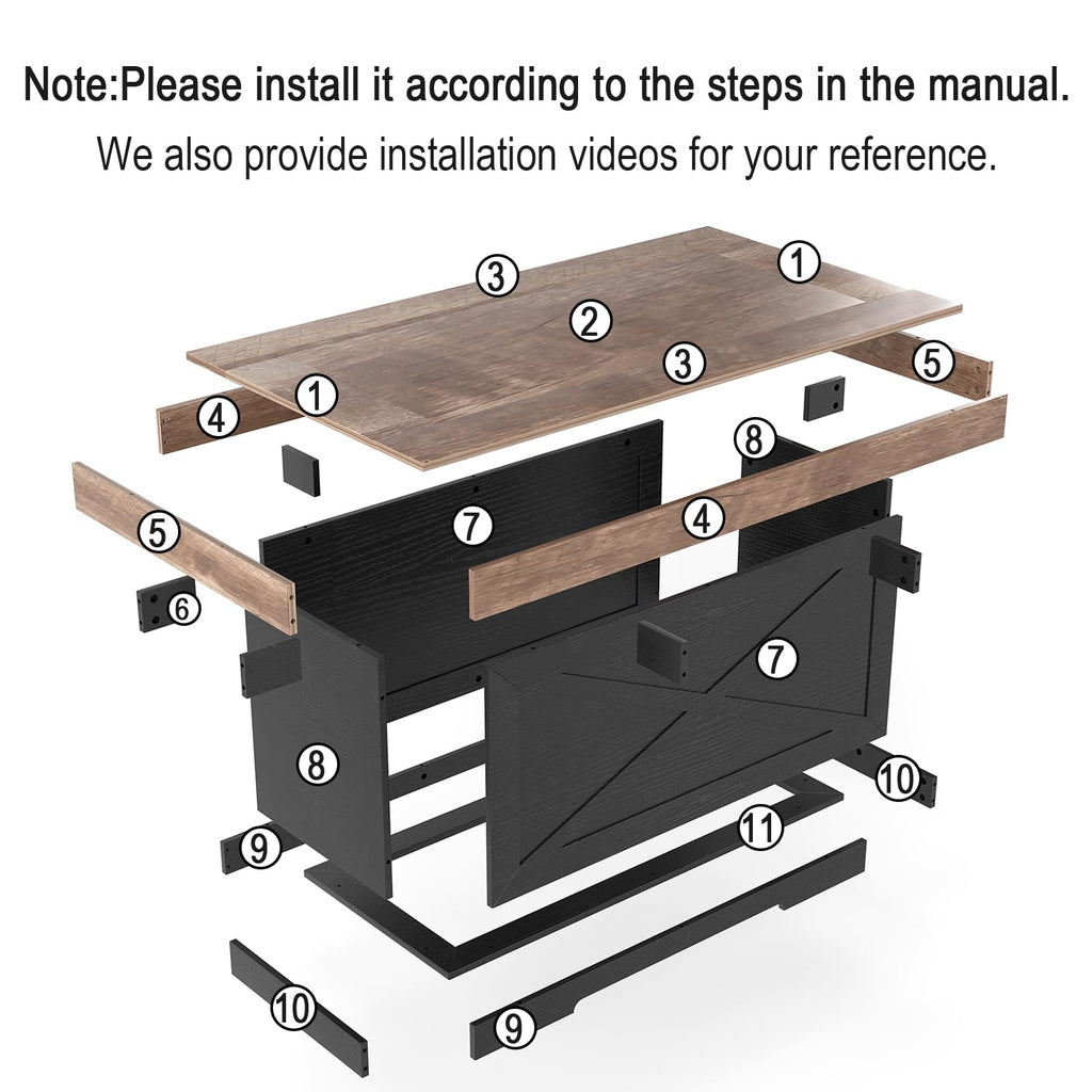 39 in Rustic Coffee Table with X-Design U982