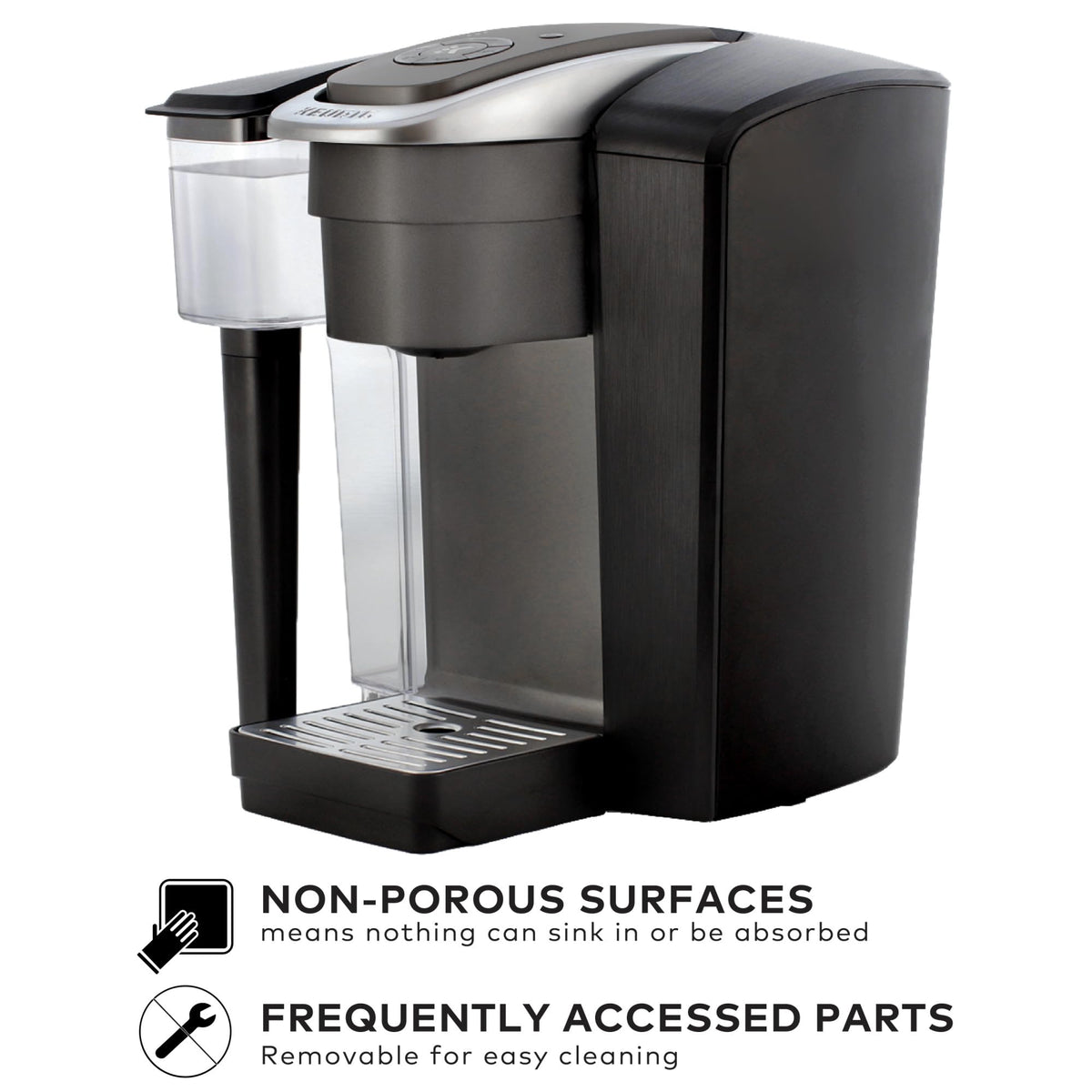 Single Serve Coffee Maker, 96 oz Water Reservoir, Black F362