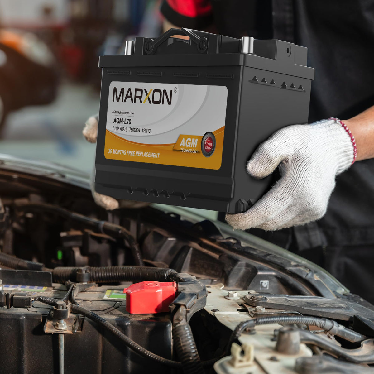 12v 70AH 760CCA AGM Car Battery W6173