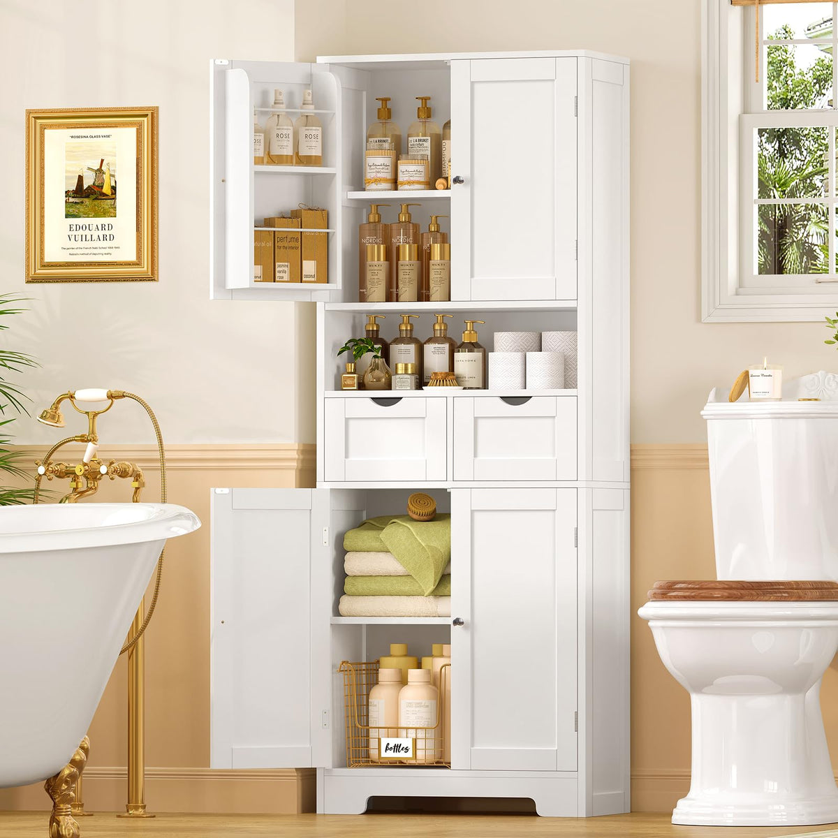 63.4"H Kitchen Pantry Cabinet with 4 Door Shelves C255530