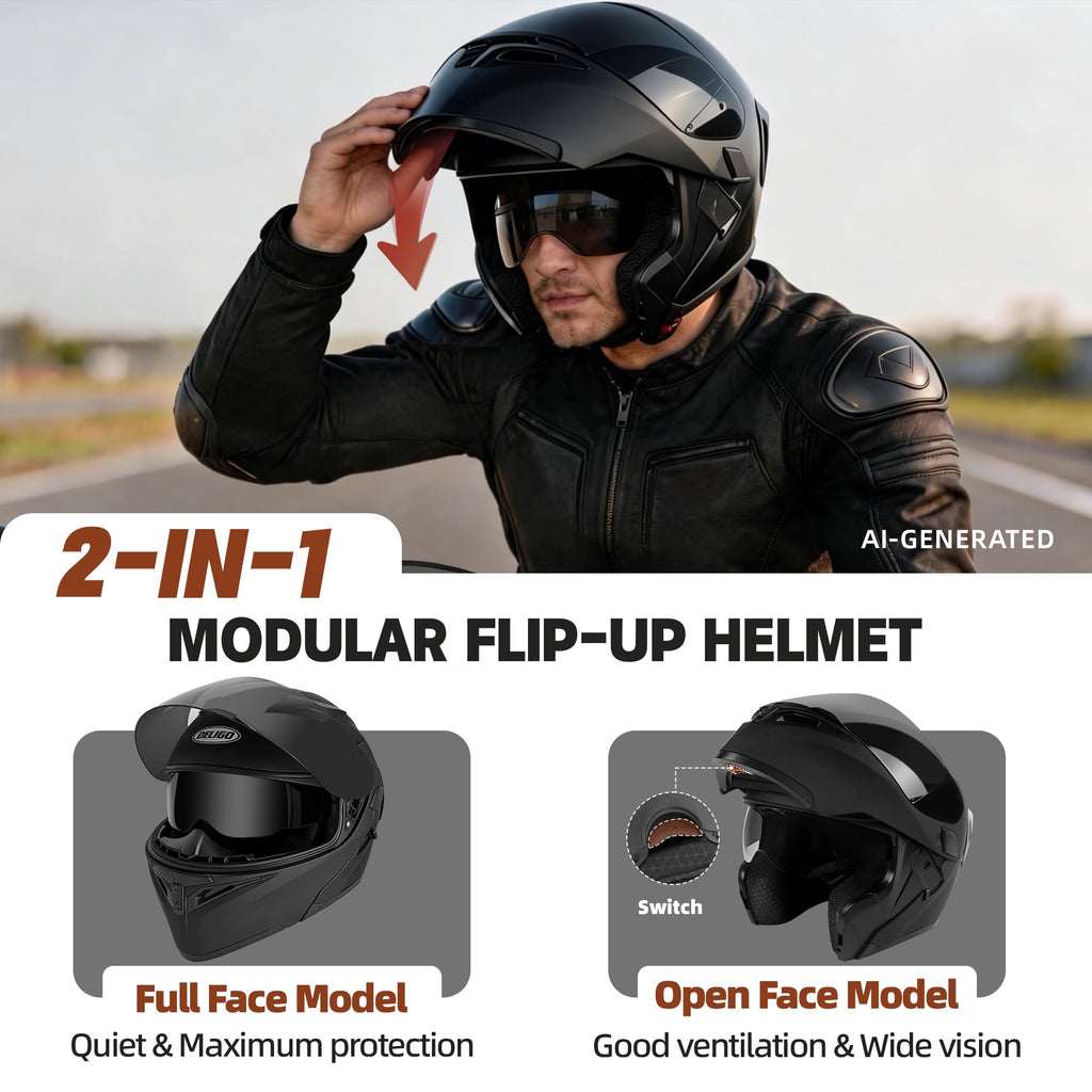 DOT Certified Modular Motorcycle Helmet V474