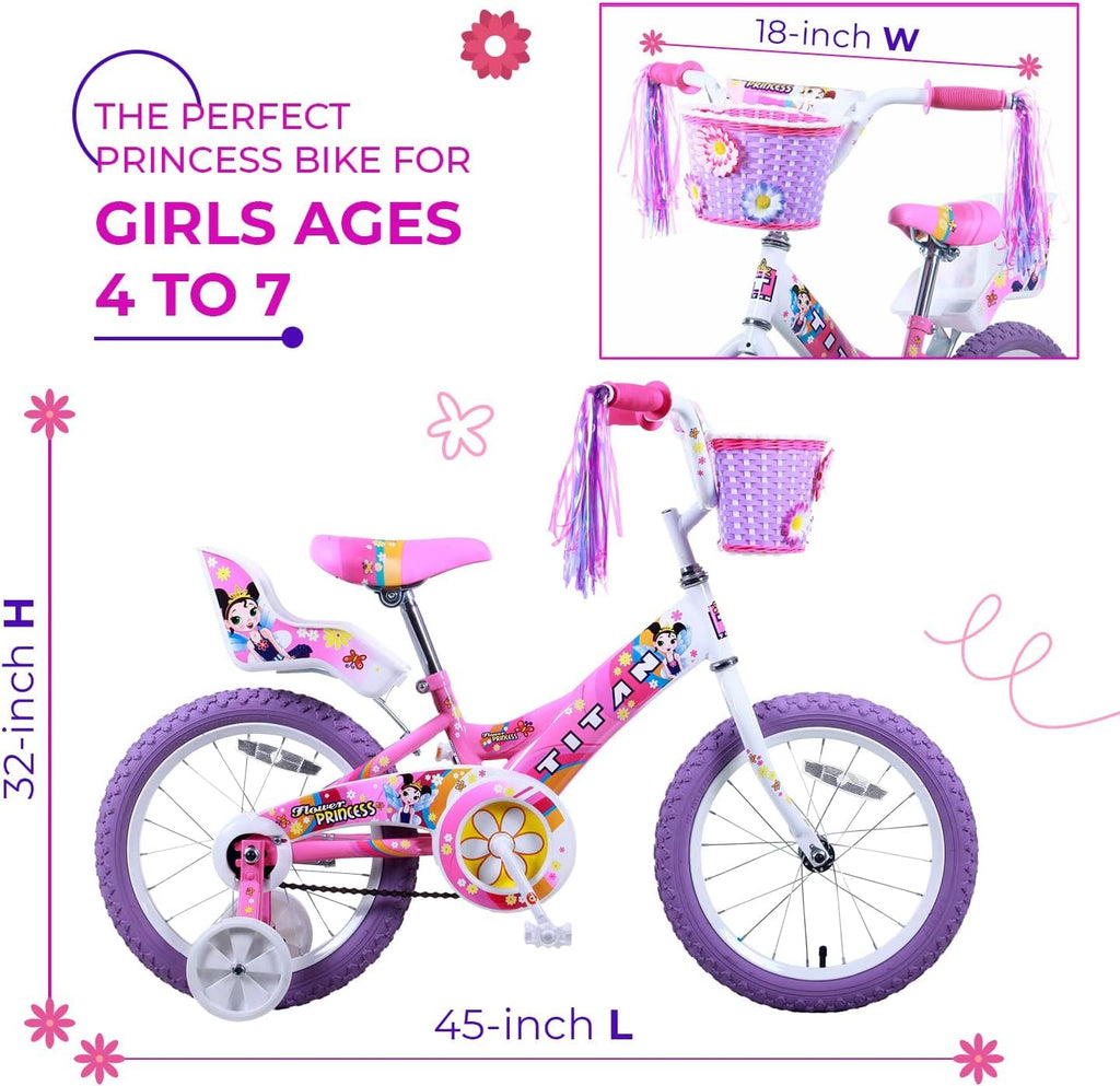 16-Inch Girls BMX Bike with Training Wheels E119