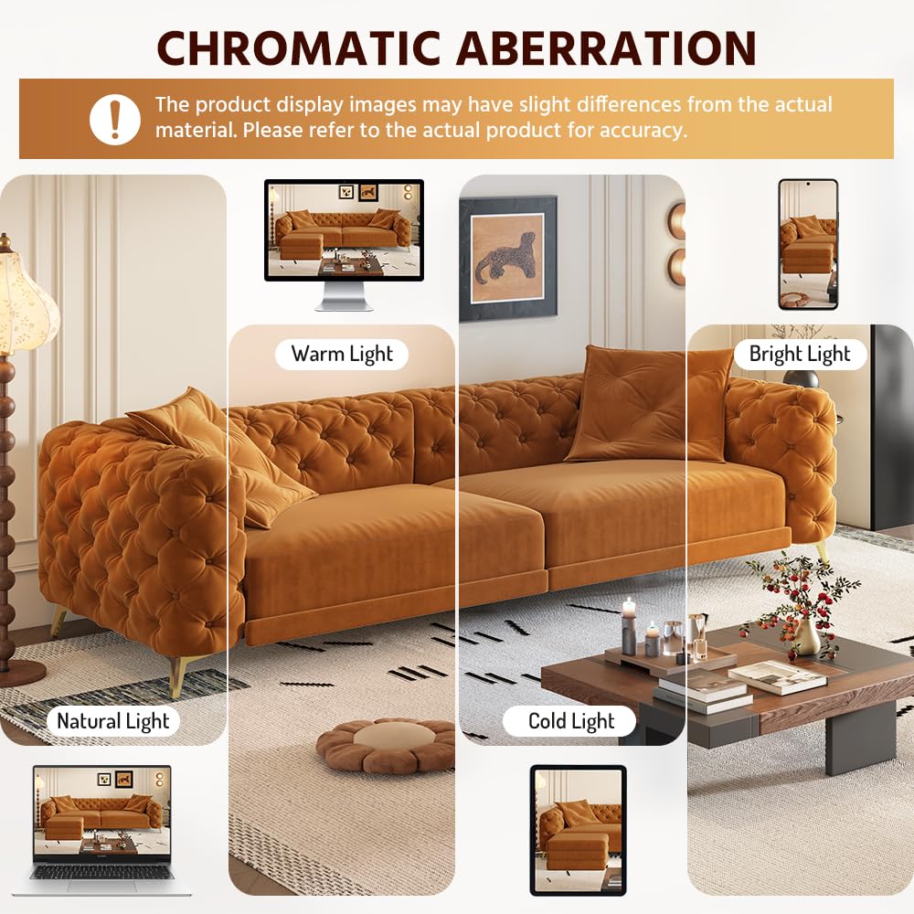98" Button Tufted Velvet Sofa Bed E8810
