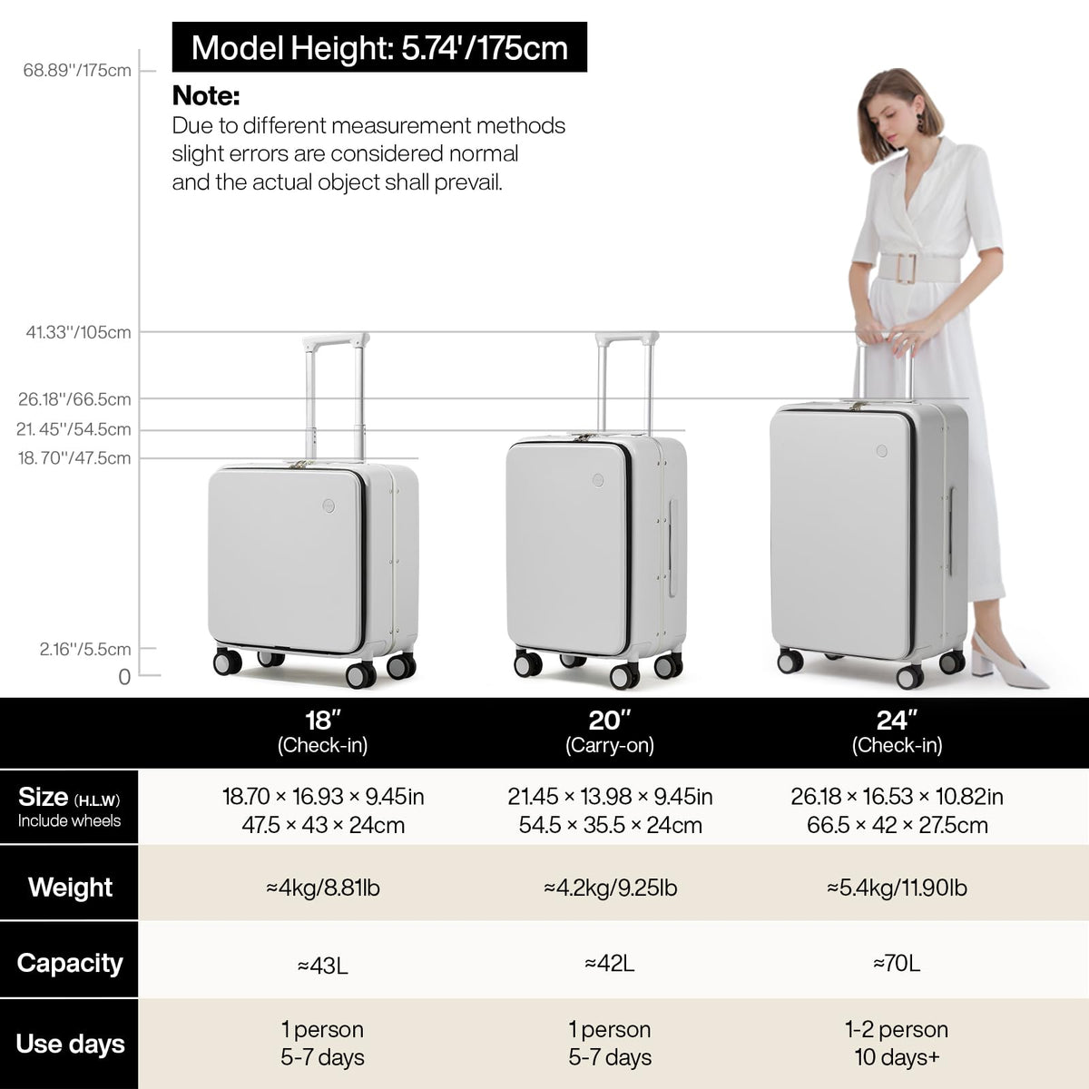 20'' Carry On Luggage with Front Pocket R86644
