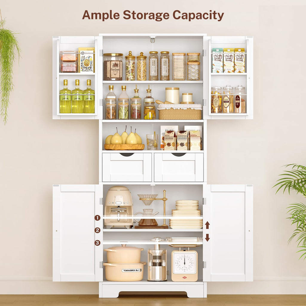 63.4"H Kitchen Pantry Cabinet with 4 Door Shelves C255530