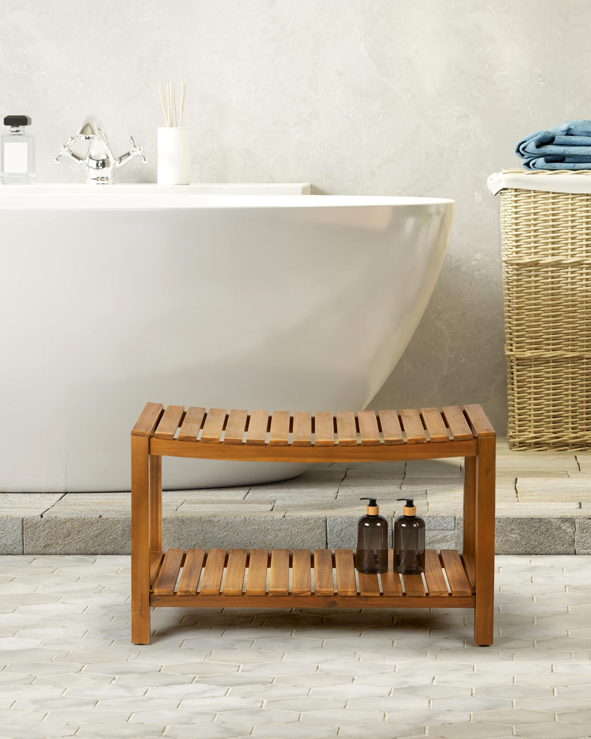 32" Solid Wood Teak Shower Bench K322257