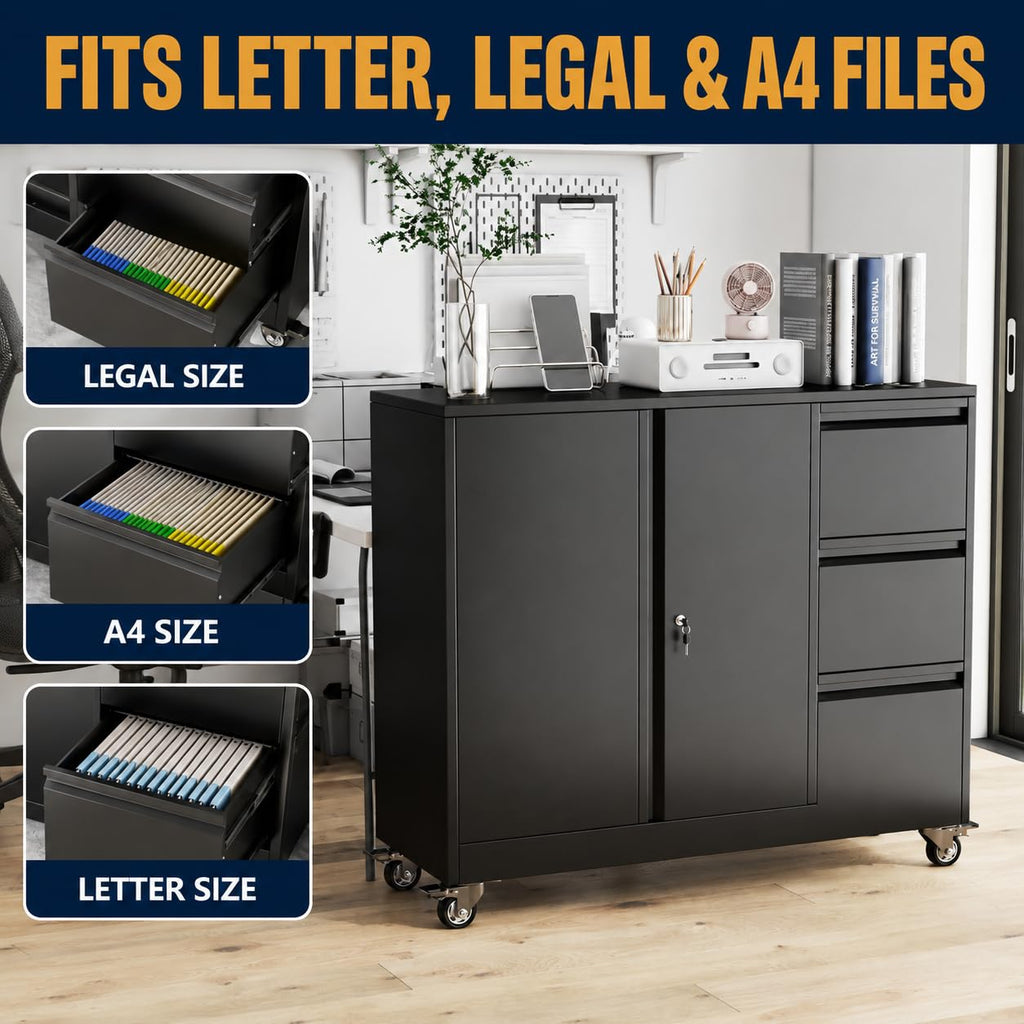 3 Drawer Rolling File Cabinet X816703