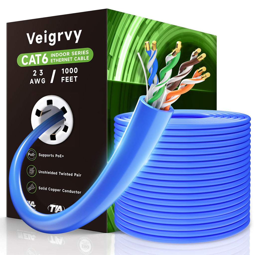 Cat 6 1000 ft 23AWG Solid Bare Copper UTP Ethernet Cable G433