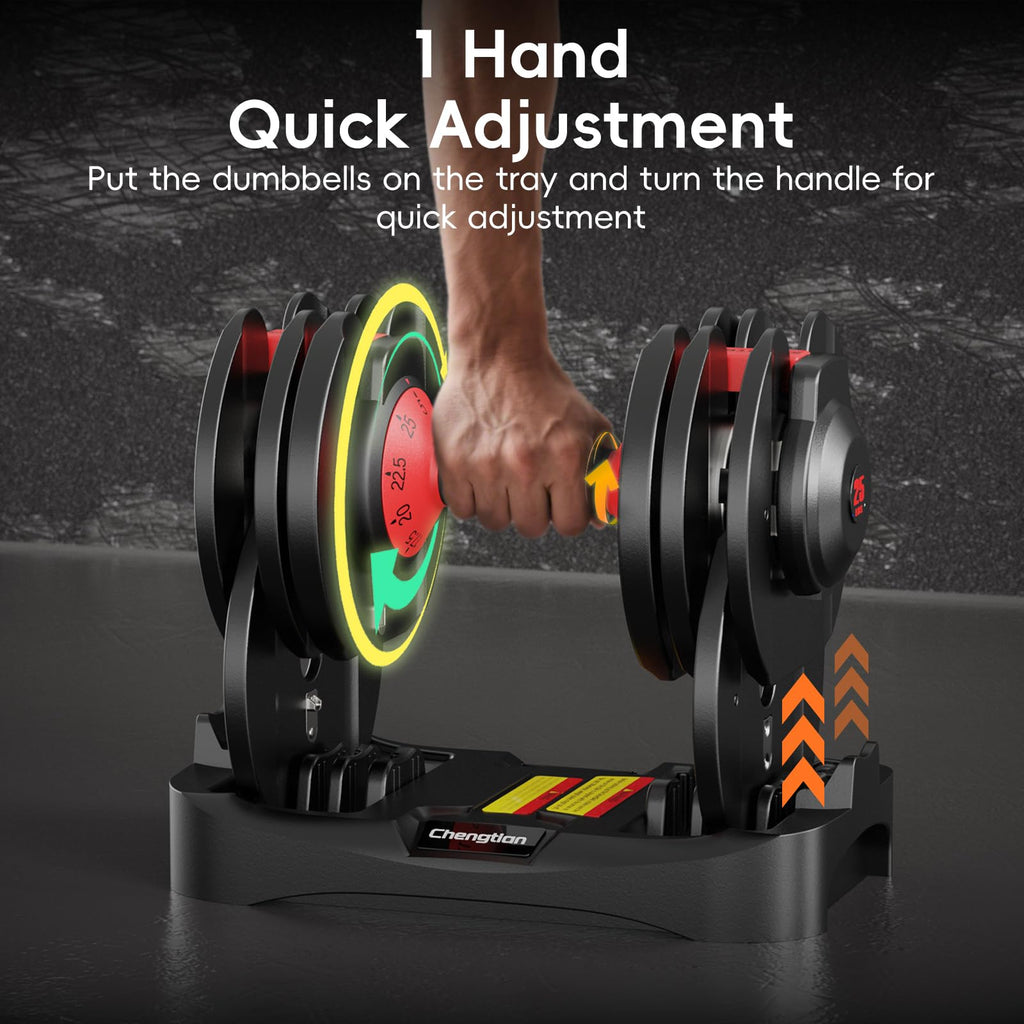 Adjustable Dumbbell Set of 2 with Anti-Slip Handle W526