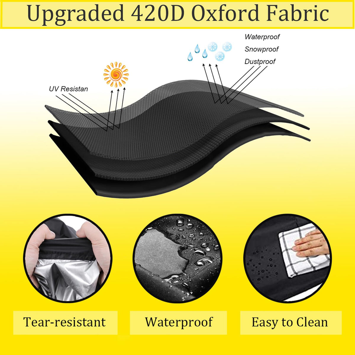 Waterproof Outdoor Furniture Cover 420D, 47"L x 22"W x 30"H Black P687