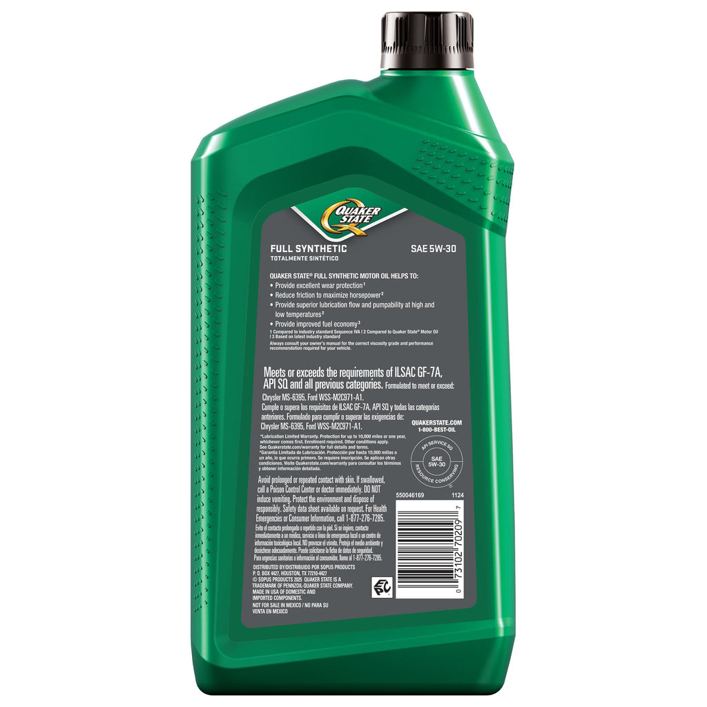 Full Synthetic 5W-30 Motor Oil 1 Quart 6 Pack Q610546