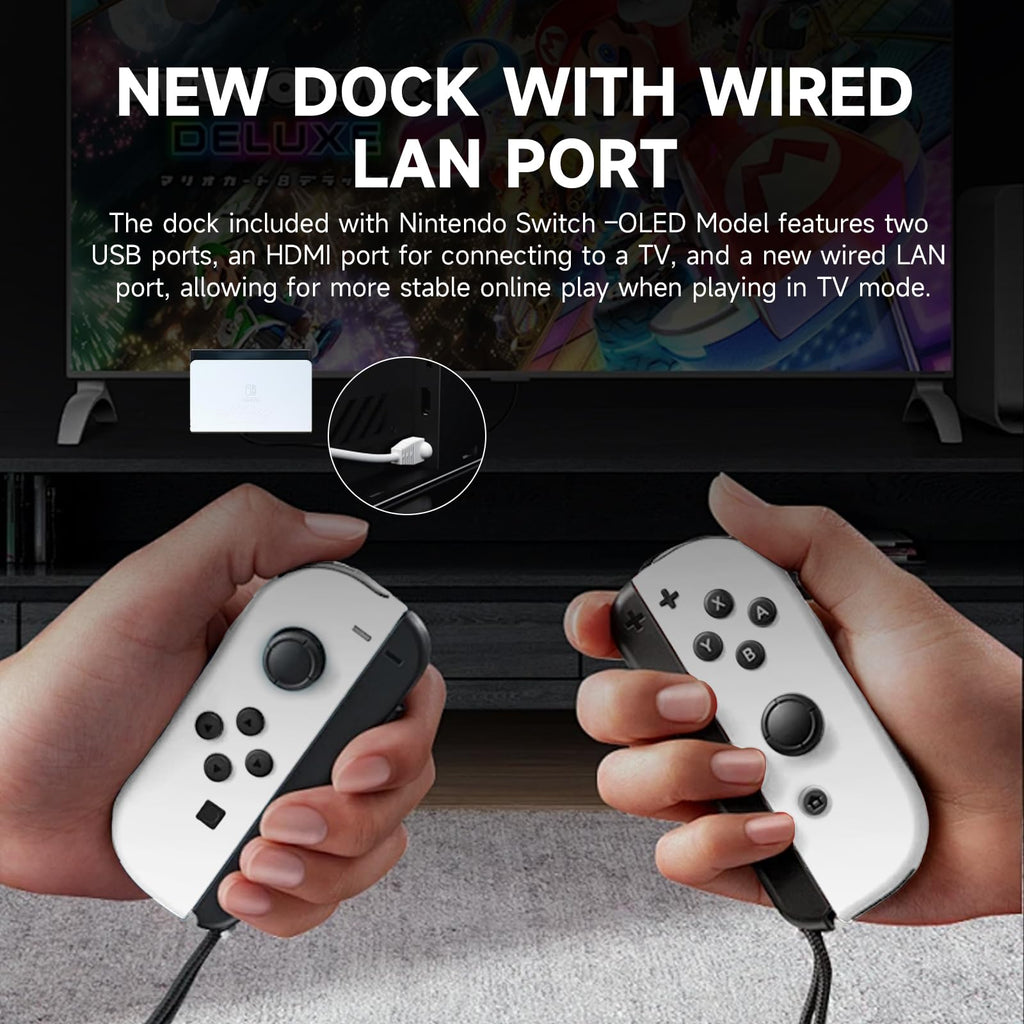 Nintendo Switch OLED Model with White Joy-Con and 32GB Micro SD Card H3405
