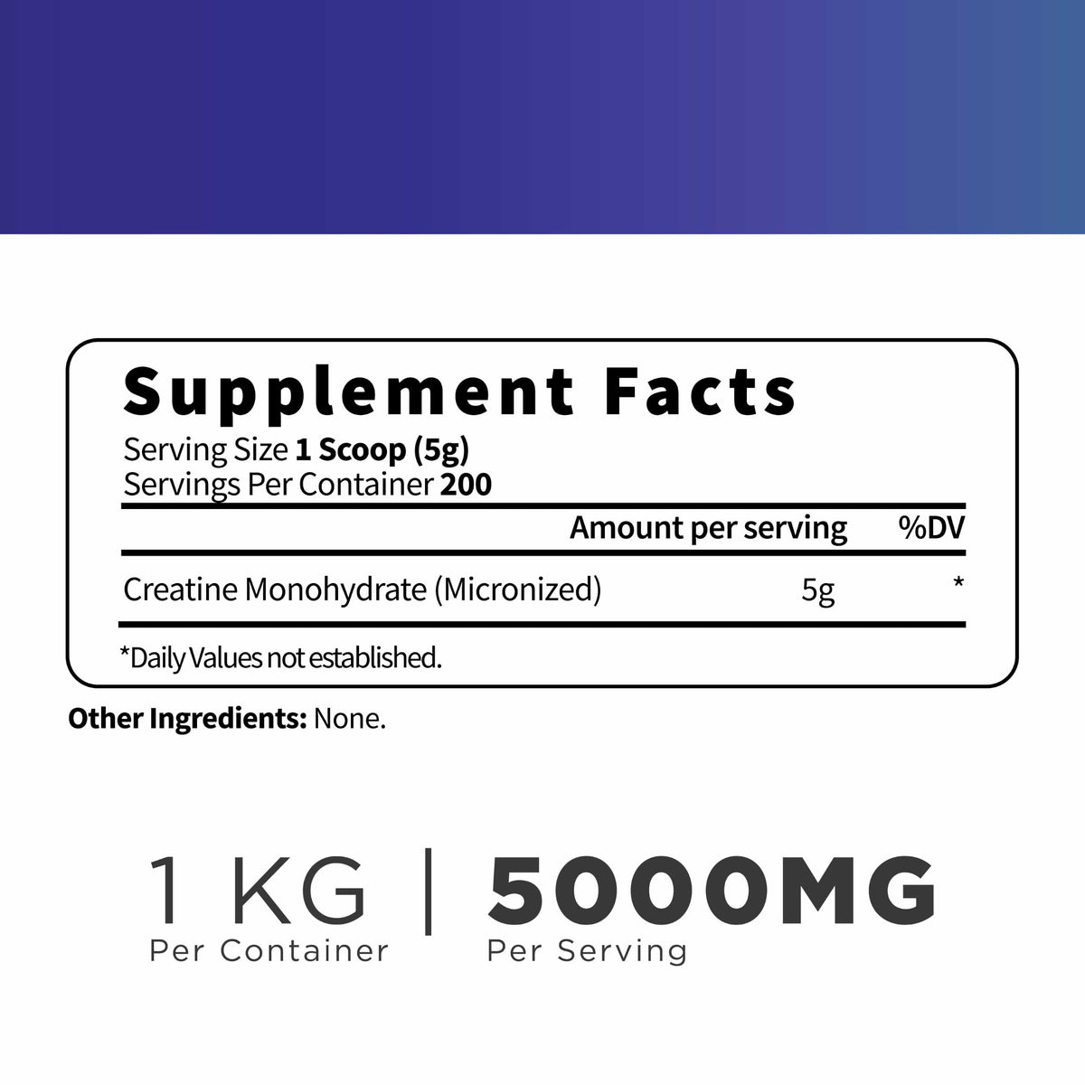 Unflavored Micronized Creatine Monohydrate 1 KG G3587