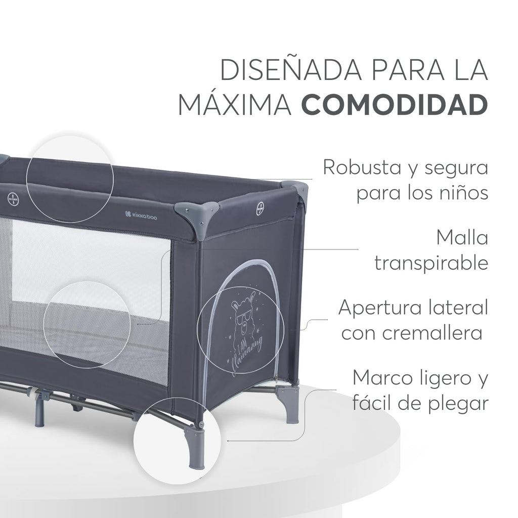 Foldable Lightweight Travel Cot with Carry Bag, Navy Blue I6178