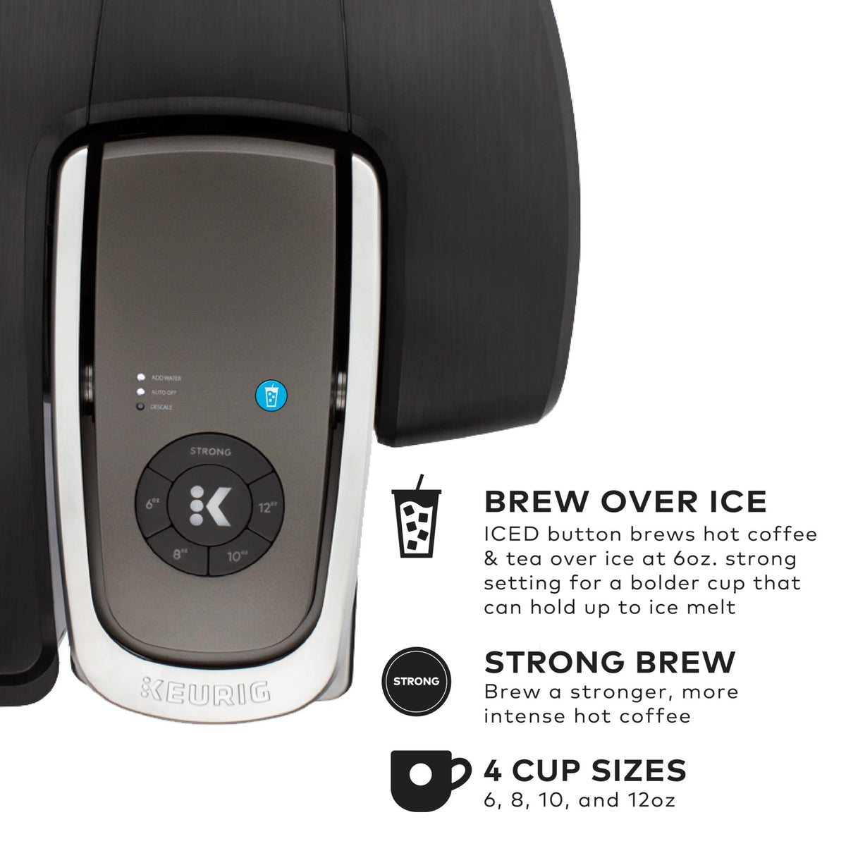 Single Serve Coffee Maker, 96 oz Water Reservoir, Black F362
