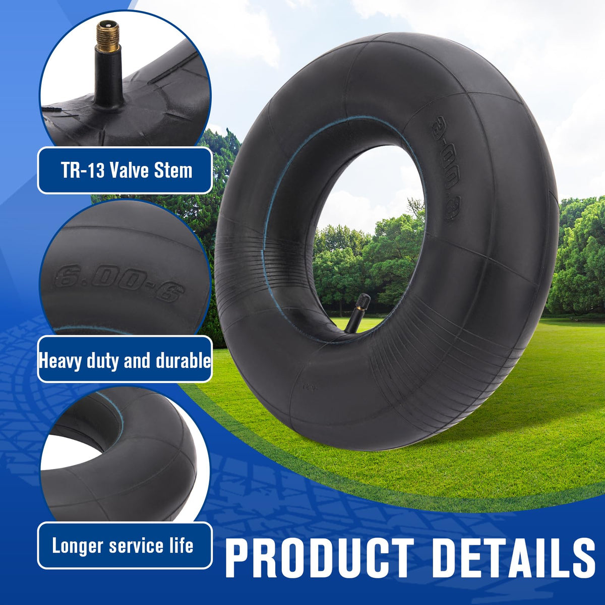 15x6.00-6 Inner Tubes with TR-13 Straight Valve Stem X35906