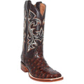 Brown Ostrich Print Leather Cowboy Boots Z5661