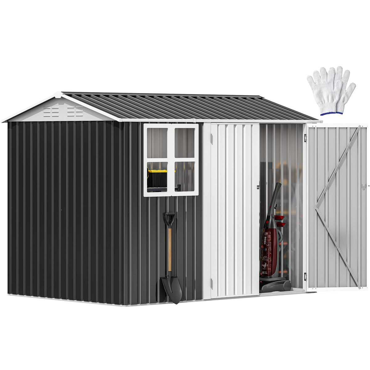 10' x 8' Waterproof Metal Outdoor Storage Shed E9995