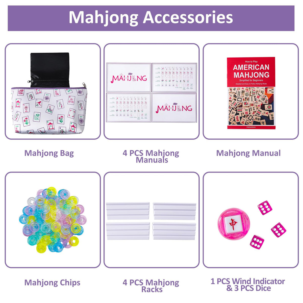 Large Mahjong Set with 160 Tiles, 4 Racks & Carrying Bag R877