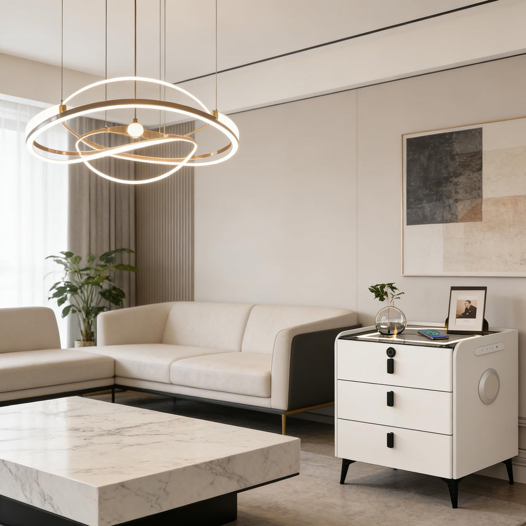 Wireless Charging Nightstand with Fingerprint Lock Z317